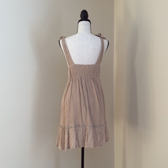 Jessica Simpson Tan White Embroidery Sleeveless Sundress Coverup Lined Small - Picture 2 of 5